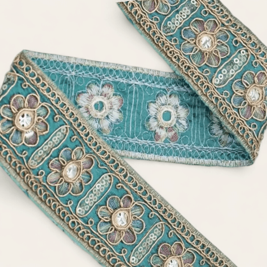 SEQUIN FLOWERS BLUE - RebelSoulHatx
