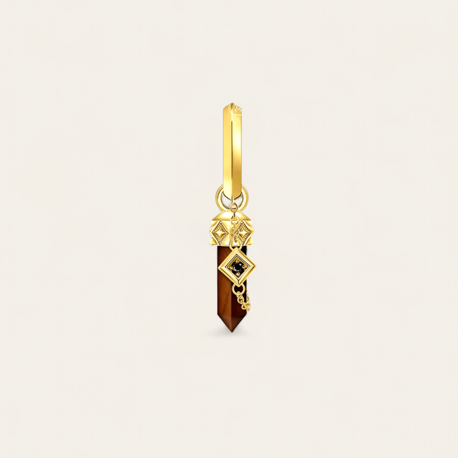 TIGER EYE CHARM - GOLD - RebelSoulHatx