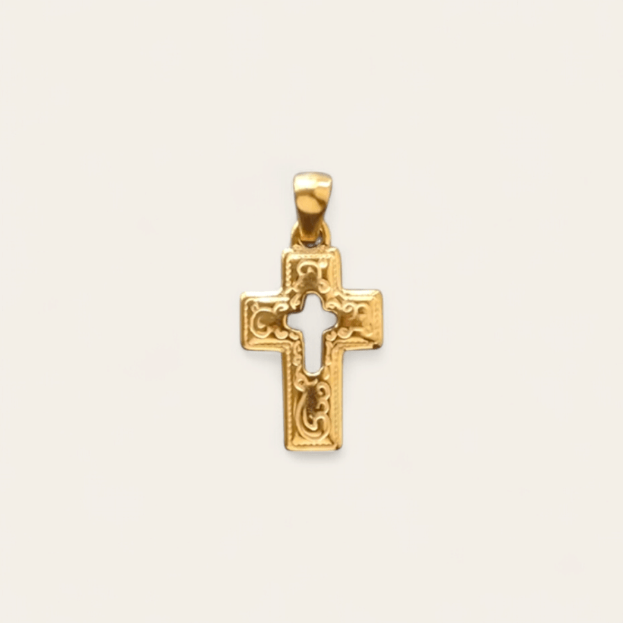 CROSS CHARM - GOLD - RebelSoulHatx