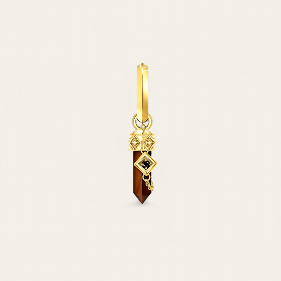 TIGER EYE CHARM - GOLD - RebelSoulHatx