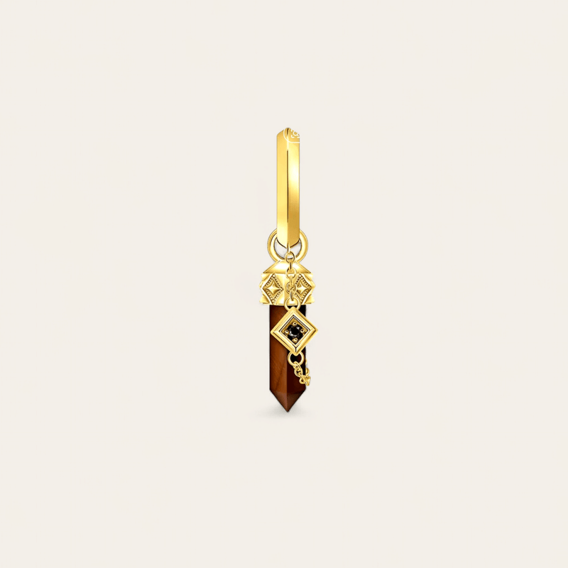 TIGER EYE CHARM - GOLD - RebelSoulHatx